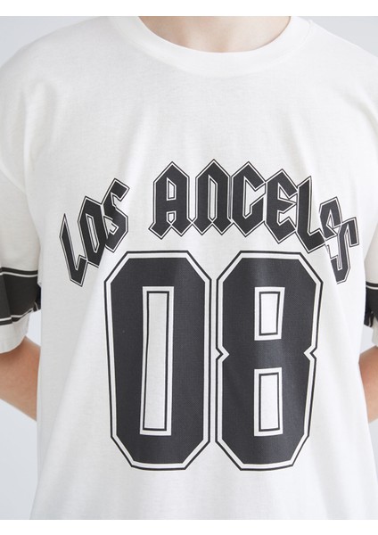 Yeni Sezon Bisiklet Yaka Los Angeles Baskılı Penye Erkek Tişört indirimleri