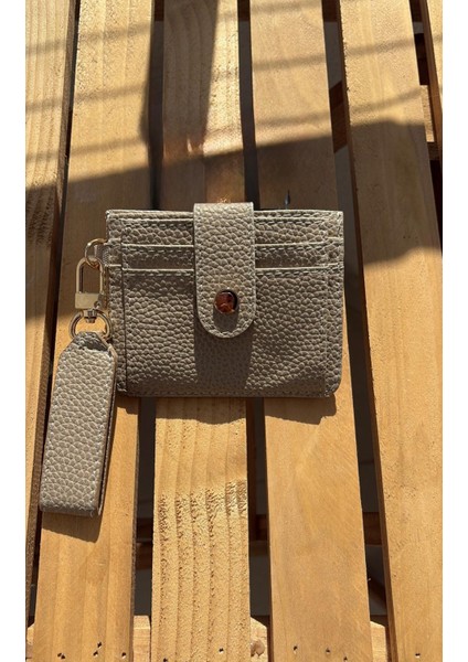 Kadın Çıtçıt Kapamalı Anahtarlık ve Kartlık Detaylı Cüzdan