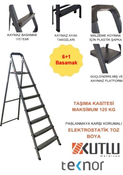 Kutlu Dayanıklı Metal Basamaklı Merdiven fiyatları