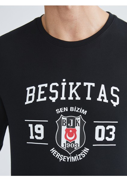 Yeni Sezon Standart Kalıp Beşiktaş Baskılı Erkek Pijama Takımı modelleri