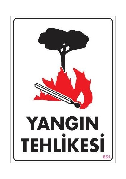 Yangın Tehlikesi Uyarı Levhası 25X35 KOD:851