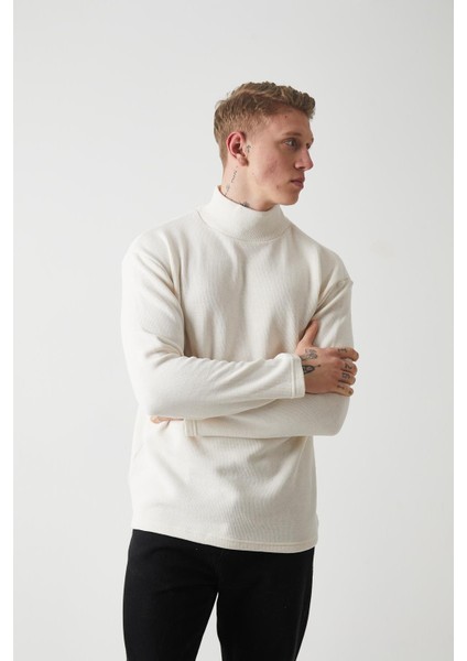 R-5849 Boğazlı Düz Örme Kazak Sweat fiyatları