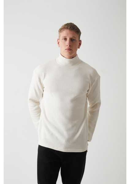 R-5849 Boğazlı Düz Örme Kazak Sweat modelleri