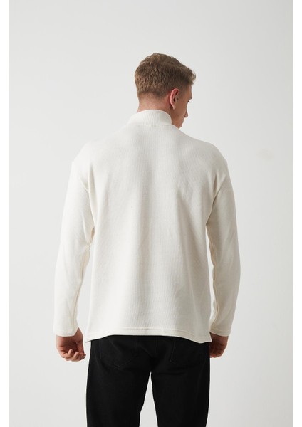 R-5849 Boğazlı Düz Örme Kazak Sweat indirimleri