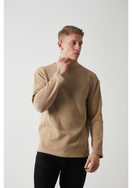 R-5849 Boğazlı Düz Örme Kazak Sweat fiyatları