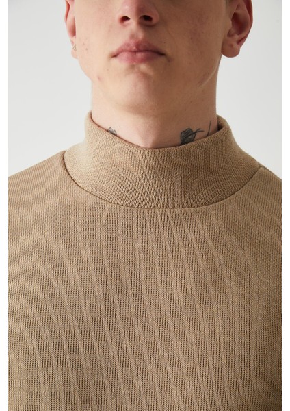 R-5849 Boğazlı Düz Örme Kazak Sweat modelleri