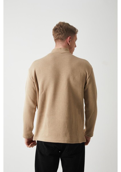 R-5849 Boğazlı Düz Örme Kazak Sweat indirimleri