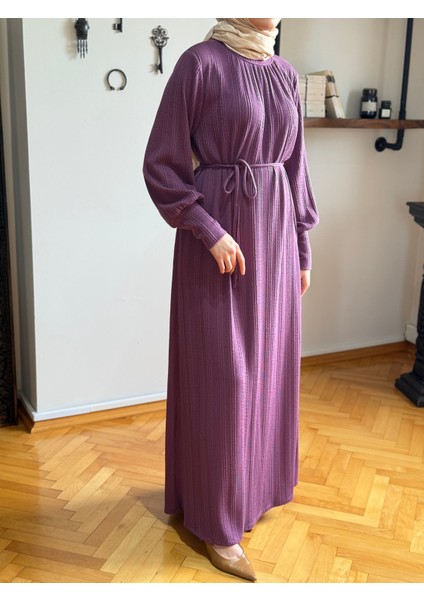Mürdüm Saç Örgü Desen Örme Elbise 9938 fırsatları