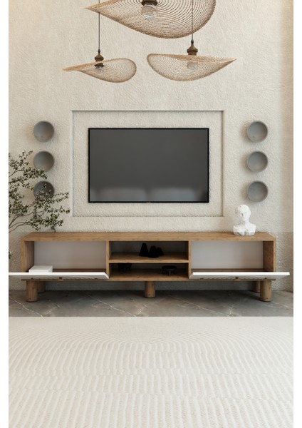 Bohem 150 cm 2 Kapaklı Raflı Tv Ünitesi – Mdf Membran Kapaklı Modern Tv Sehpası fiyatları