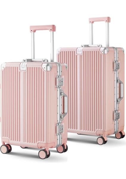 Joya Pc Policarbon 2'li Valiz Seti (Kabin ve Orta) Pembe