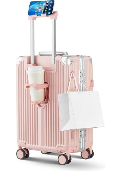 Joya Pc Policarbon 2'li Valiz Seti (Kabin ve Orta) Pembe modelleri