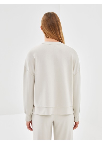 Yeni Sezon Bisiklet Yaka Oversize Kadın Sweatshirt fırsatları