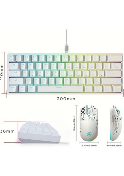 K620 Hot-Swap Mekanik Klavye+ Hxsj T90 Kablosuz 3 Modlu Oyuncu Mouse