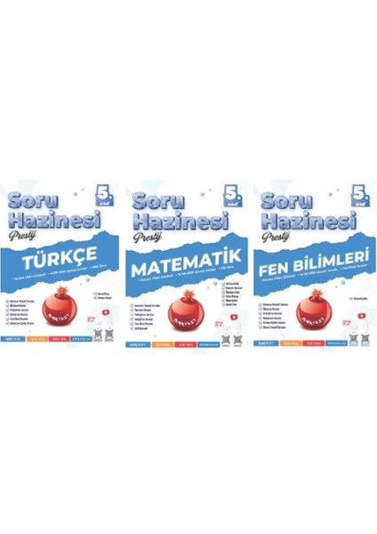 5.sınıf Prestij Türkçe - Matematik - Fen Bilimleri Soru Hazinesi