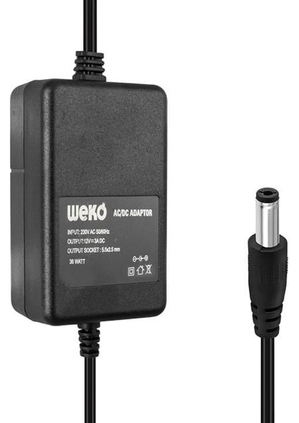 Weko 12 Volt 3 Amper 5.5*2.5 Uçlu Yerli Üretim Plastik Kasa Masaüstü Adaptör