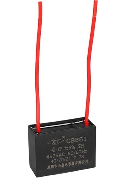 4 Uf 450 V Siyah Kablolu Kare Tip Kutupsuz Kondansatör fiyatları