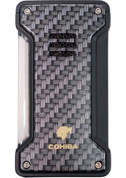 Tek Torch Pürmüz Siyah Karbon Desenli Puro Çakmağı