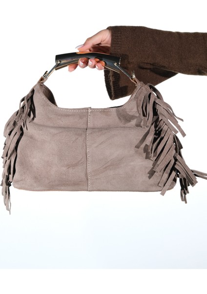 Astren Vizon Süet Hakiki Deri Püsküllü Kadın Kol Çantası fırsatları