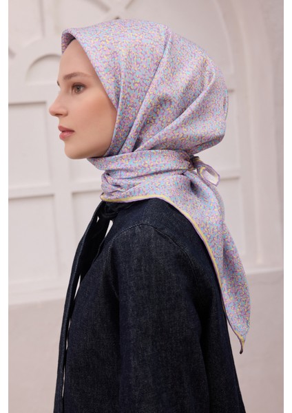 Çiçek Desen Ipek Twill Eşarp 4208D01 86