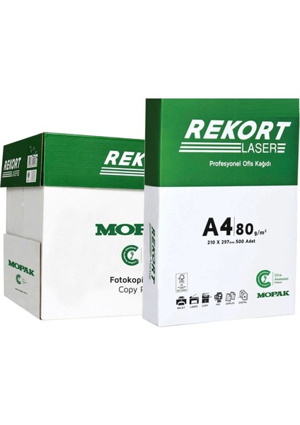 Rekort A4 80GR/M2 Fotokopi Kağıdı 5000 Adet (10PK*500) modelleri