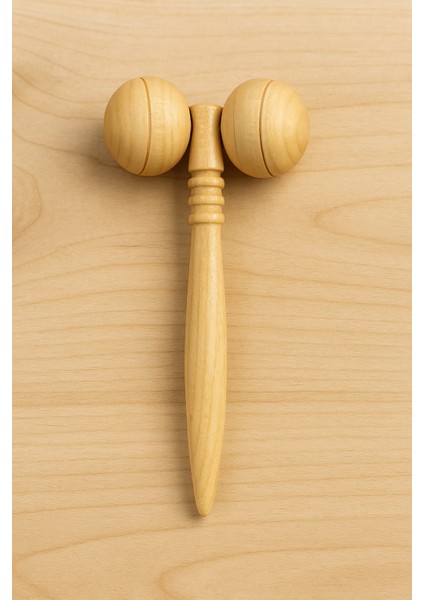 Doğal Ahşap Yüz Masaj Aleti | Çift Başlıklı Roller | Spa & Cilt Bakım Aracı