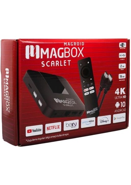 Magbox Magroid Scarlet 16 GB HDD 2 GB Ram 2.4g H313 Cpu Android Tv Box modelleri