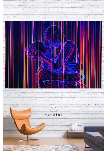 Neon Işıkların Ardında Duvar Örtüsü Duvar Halısı Wall Tapestry