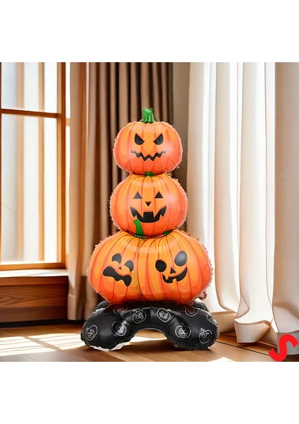 Halloween Ayaklı ve 3 Katlı Balkabağı Folyo Balon, 109CM x 61CM indirimleri