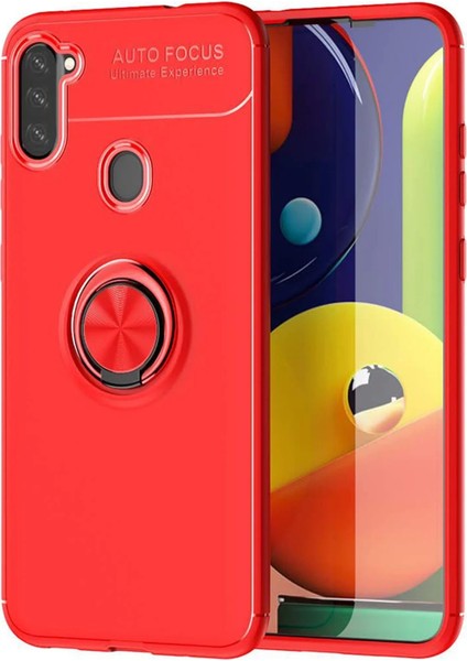 Bfs Samsung Galaxy A11 Kılıf Range Yüzüklü Silikon - Kırmızı