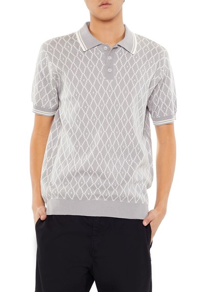 Geometrik Triko Polo Yaka Tişört fiyatları