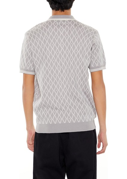 Geometrik Triko Polo Yaka Tişört modelleri