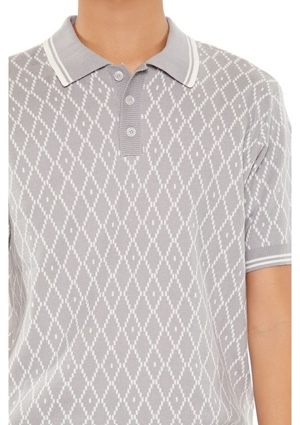 Geometrik Triko Polo Yaka Tişört indirimleri