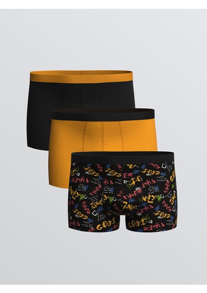 Yeni Sezon Standart Kalıp Pamuklu Esnek Erkek Boxer 3'lü