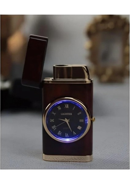 Kişiye Özel Erkek Saatli Turbo Çakmak Ahşap