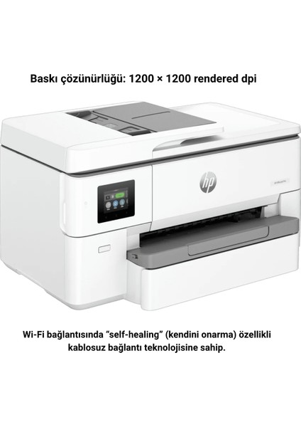 Wi-Fi + Tarayıcı + Fotokopi + Faks Renkli Çok Fonksiyonlu Mürekkep Püskürtmeli Yazıcı Officejet Pro 9720+A3 ve A4 Kağıt Hediye modelleri