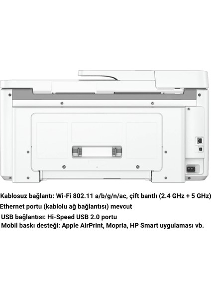 Wi-Fi + Tarayıcı + Fotokopi + Faks Renkli Çok Fonksiyonlu Mürekkep Püskürtmeli Yazıcı Officejet Pro 9720+A3 ve A4 Kağıt Hediye indirimleri
