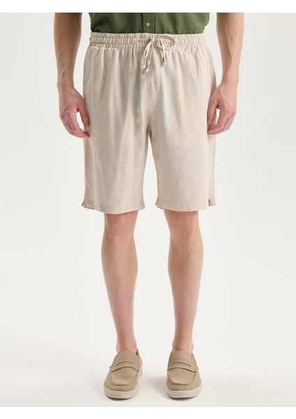 Yeni Sezon Standart Kalıp Keten Karışımlı Erkek Şort fiyatları