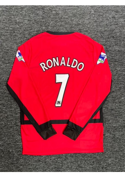Ronaldo 7 Manchester United 2003-04 Sezon Uzun Kol Kırmzı Forma
