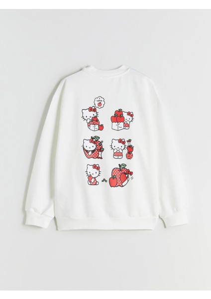 Yeni Sezon Bisiklet Yaka Hello Kitty Baskılı Kız Çocuk Sweatshirt fiyatları