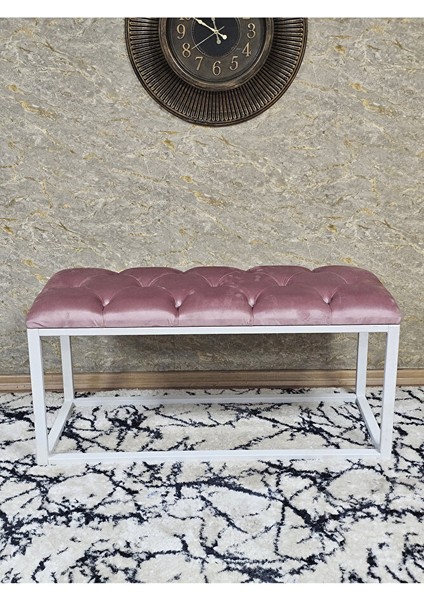 Beyaz Boyalı Diktörtgen 100 cm x 40 cm Oturak Puf - Bench - Makyaj Oturağı - Oturak Pembe Renk 100 x 40 Boyut/ebat fiyatları