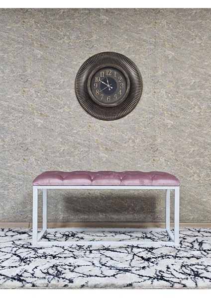 Beyaz Boyalı Diktörtgen 100 cm x 40 cm Oturak Puf - Bench - Makyaj Oturağı - Oturak Pembe Renk 100 x 40 Boyut/ebat modelleri