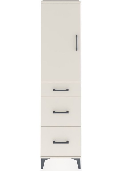 Arges Dolap 3 Raflı 3 Çekmeceli Tek Kapaklı 44X30X182 Aytaşı-Aytaşı