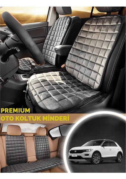 T-Roc Koltuk Minder Ortopedik Cepli Araç ve Kılıf Seti–tam Uyumlu,antrasit Renk,konforlu Tasarım