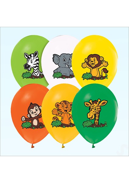Safari Sevimli Hayvanlar Temalı 30CM Balon - 5 Adet fiyatları