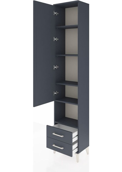 Arges Dolap 5 Raflı 2 Çekmeceli Tek Kapaklı 44X30X221 Antrasit-Antrasit fırsatları