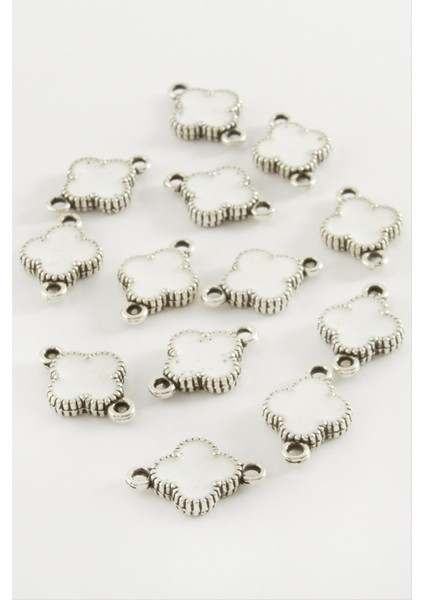 Ds-Derin Çiçek Çift Kulplu Mineli Bileklik ve Kolye Ucu Aparatı 1 Adet-Beyaz fiyatları