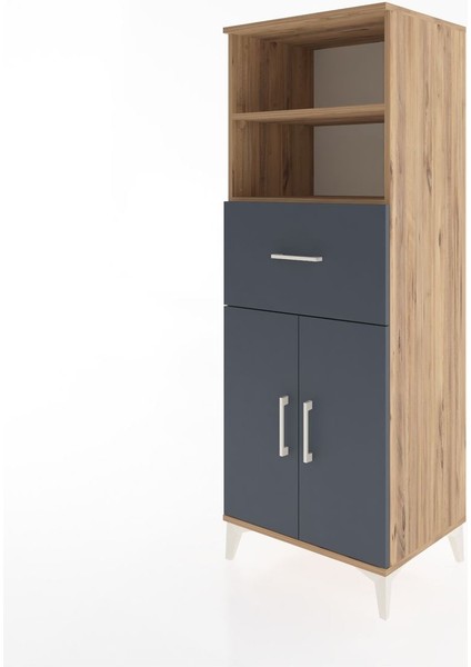 Hyperion Dolap 3 Raflı Tek Çekmeceli 2 Kapaklı 60X44X163 Çam-Antrasit modelleri
