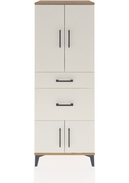 Hyperion Dolap 3 Raflı 2 Çekmeceli 4 Kapaklı 60X44X163 Çam-Aytaşı