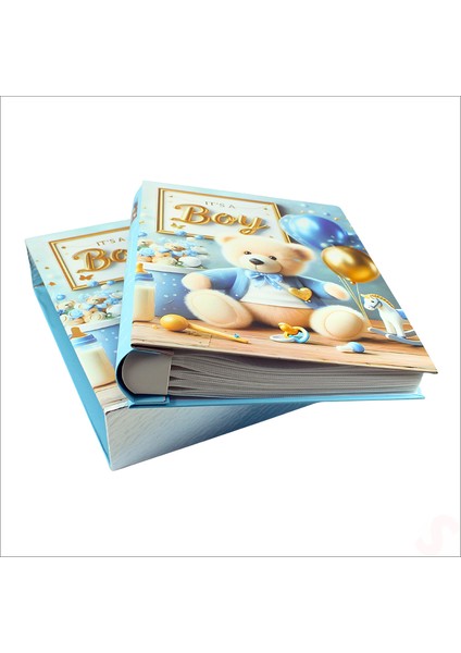 Bebek Fotoğraf Albümü, Kutulu ve 200 Resimlik - Mavi fırsatları