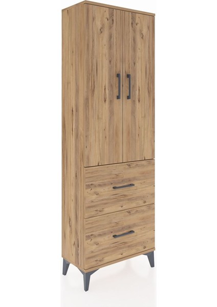Arges Dolap 3 Raflı 2 Çekmeceli 2 Kapaklı 60X30X182 Çam-Çam fiyatları